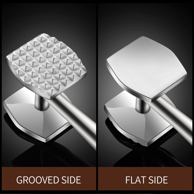 Aliglow Meat Tenderizer Hammer/Mallet Tool/Pounder For Tenderizing and Pounding Steak, Beef And Poultry. Solid Metal Construction With Comfort Grip Handle - Image 3